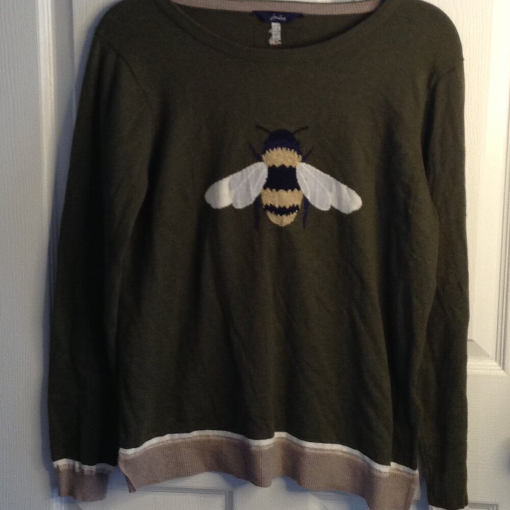 Joules Olive Green Sweater with Bee Design